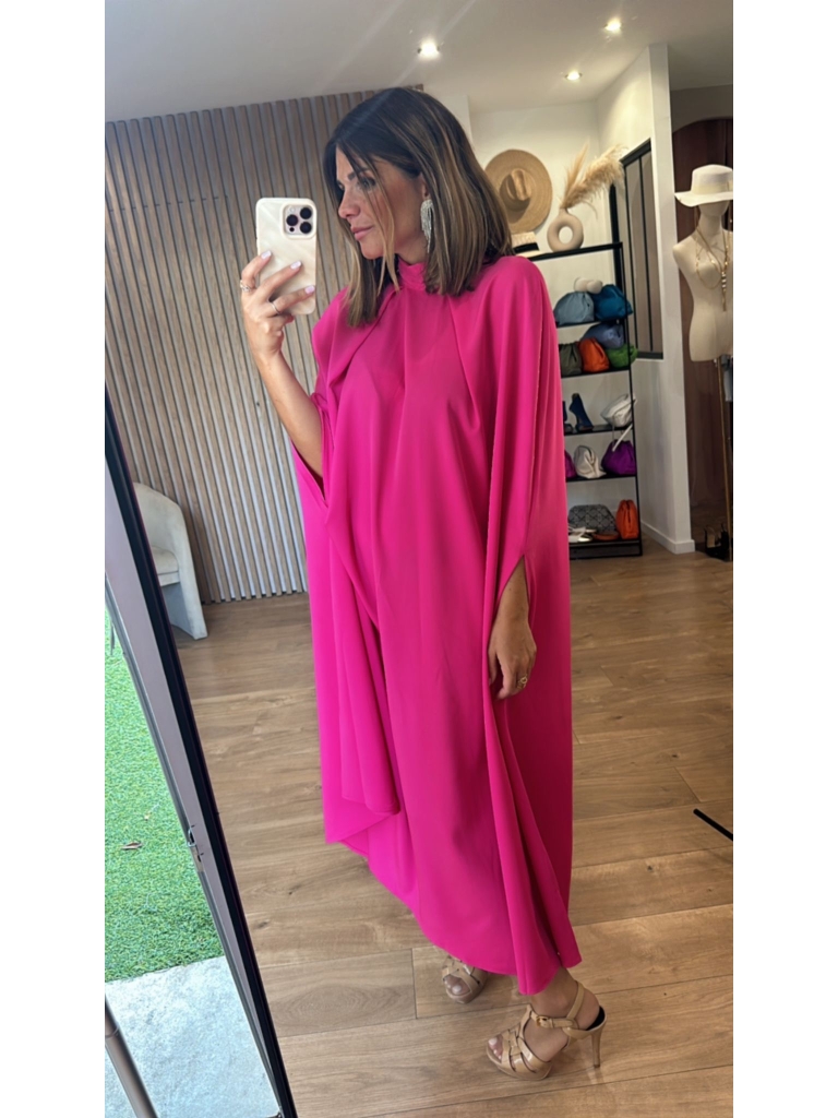 Robe cape Pearl fushia PRE COMMANDE livraison le 22 septembre