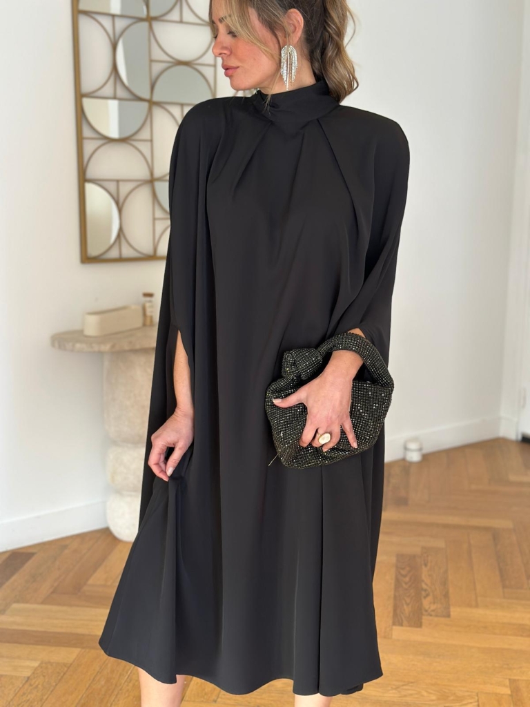 Robe cape Pearl noire